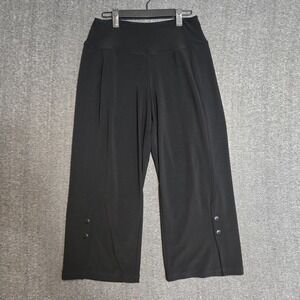 Sympli Women's‎ Size 6 Black Stretch Knit Crop Pant Slits